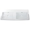 Rectangular White Double Ceramic Wall Mounted or Drop In Sink